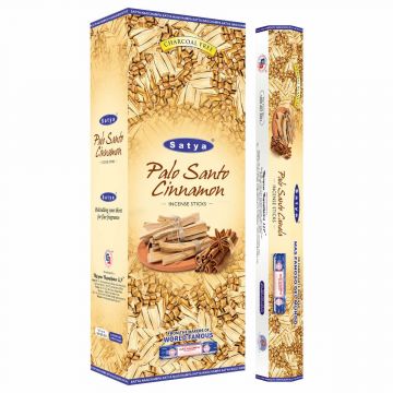 Palo Santo & Cinnamon Incense Sticks, Satya Hex Pack - 6 Boxes x 20 Sticks